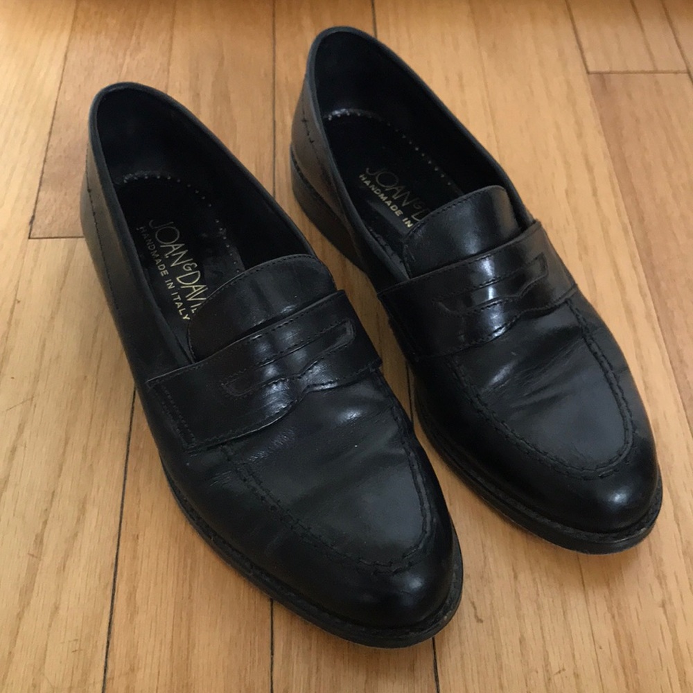 Vintage Joan & David Black Leather Loafers